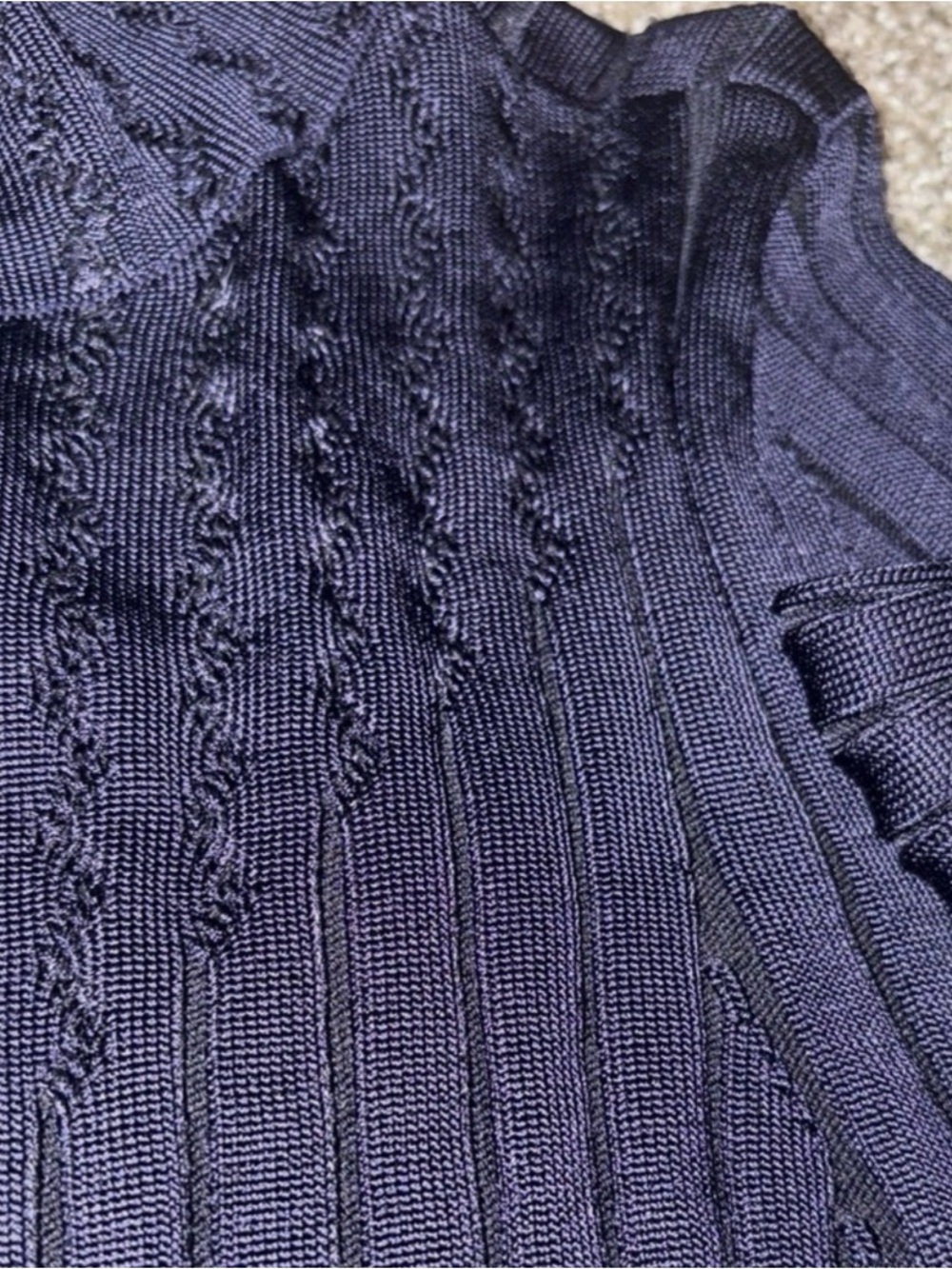 Navy/Indigo Ribbed Long-Sleeve Knit Sweater - Picture 10 of 10